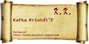 Kafka Kristóf névjegykártya