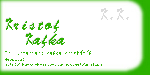 kristof kafka business card